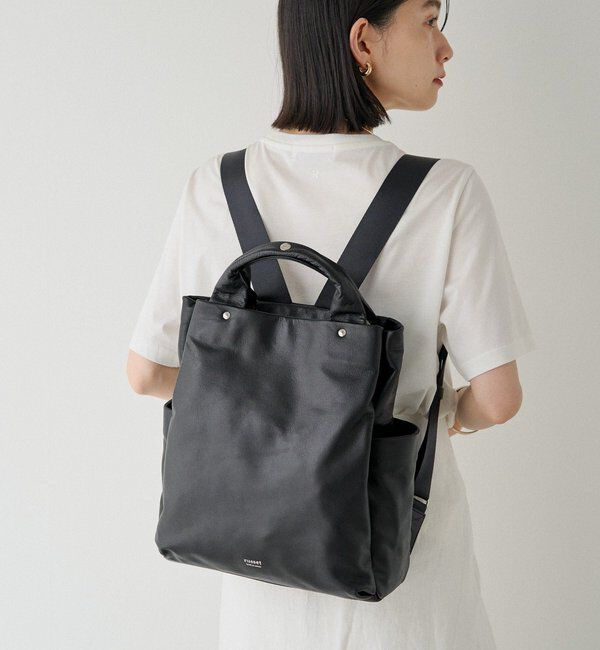  「レザー2ハンドルリュックサック」|リュック|