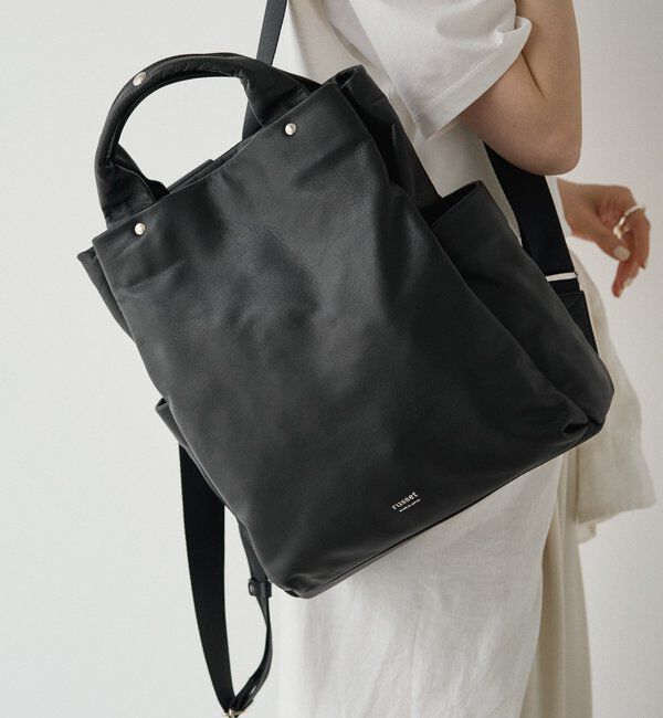  「レザー2ハンドルリュックサック」|リュック|