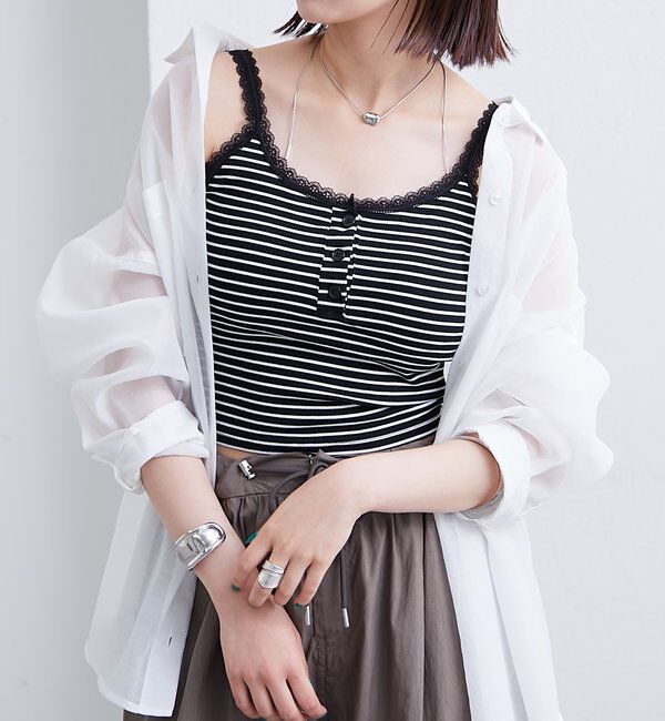  「パット付きボーダーキャミ」|キャミソール|