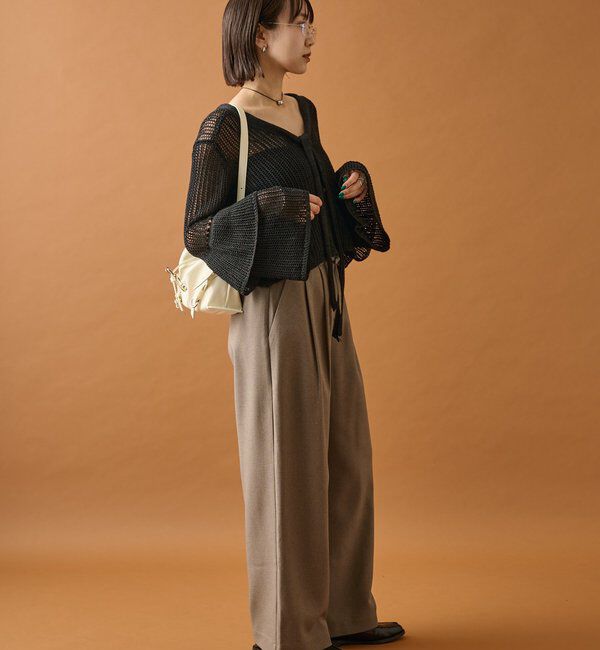  「フリルスリーブメッシュカーデ」|カーディガン|