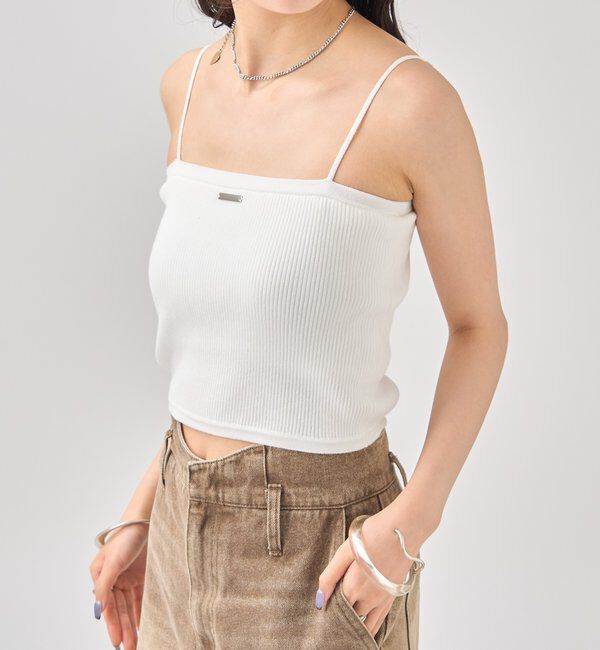  「パット付き ショートニットキャミソール」|キャミソール|