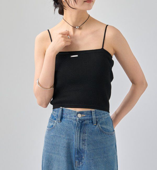  「パット付き ショートニットキャミソール」|キャミソール|