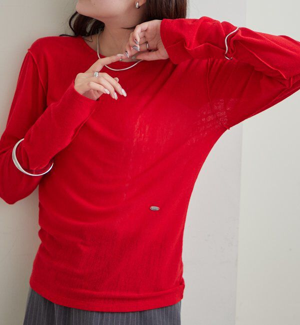  「プレート付きクルーシアーロンT」|Tシャツ・カットソー|