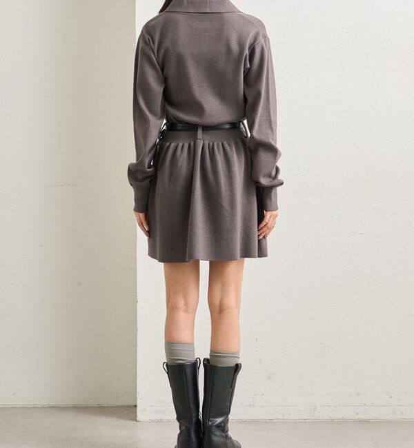  「ベルト付きポロニットワンピース」|ワンピース|