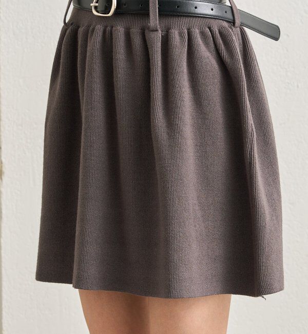  「ベルト付きポロニットワンピース」|ワンピース|