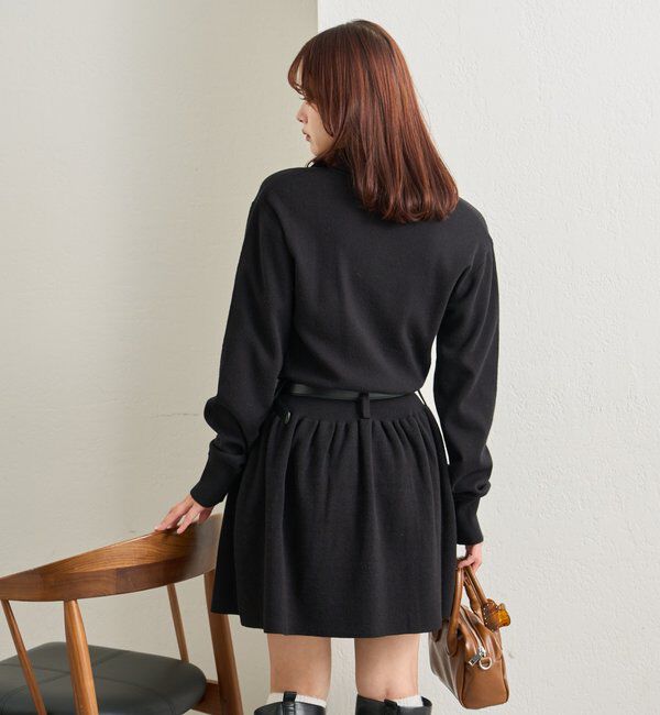  「ベルト付きポロニットワンピース」|ワンピース|