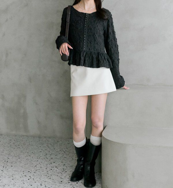  「シャーリングペプラム TOPS」|シャツ・ブラウス|