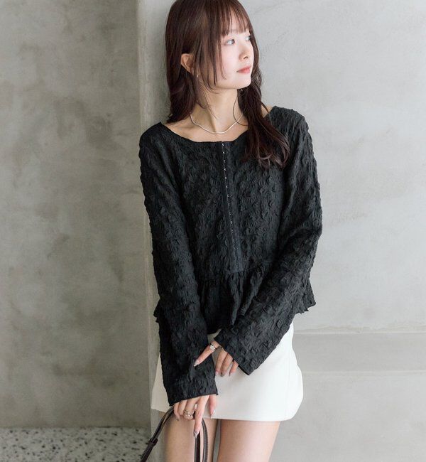  「シャーリングペプラム TOPS」|シャツ・ブラウス|