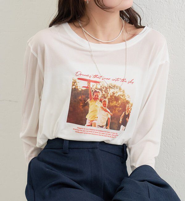  「シアーフォトロングTシャツ」|Tシャツ・カットソー|オフホワイト