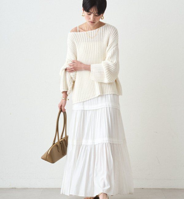  「サテンティアードキャミワンピース」|ワンピース|