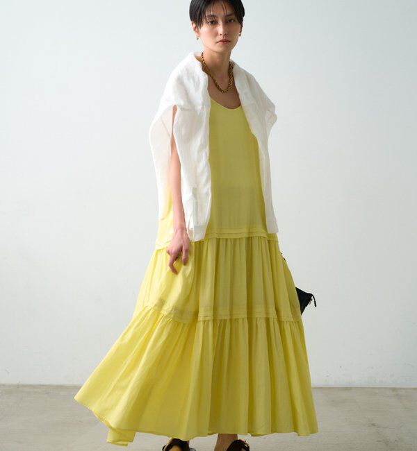  「サテンティアードキャミワンピース」|ワンピース|