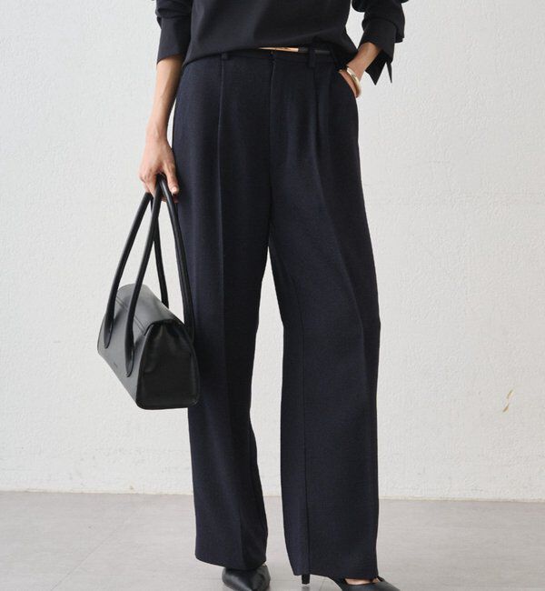  「【Atelier N5/アトリエヌメロサンク】ツイードセミワイドパンツ」|チノ|