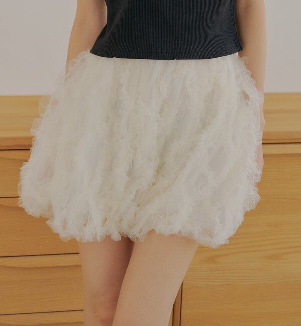  「チュールティアードバルーンショートパンツ」|チノ|