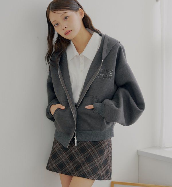  「【セットアップ対応】Wジップボリュームスリーブフードパーカー」|パーカー|