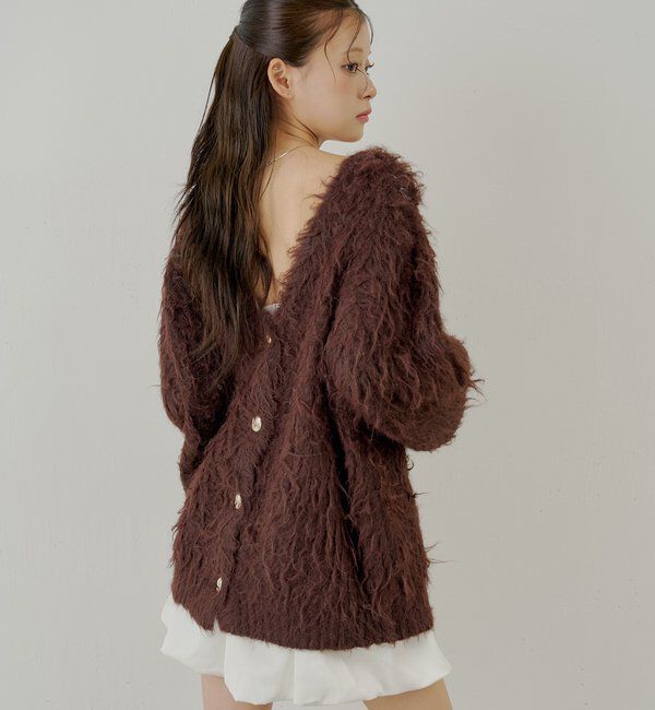  「金釦シャギールーズカーディガン」|カーディガン|