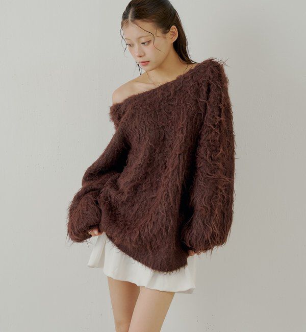  「金釦シャギールーズカーディガン」|カーディガン|