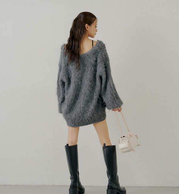  「金釦シャギールーズカーディガン」|カーディガン|