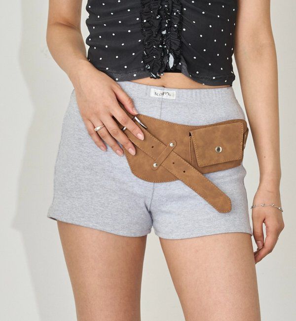  「【SLOPPY/スロッピー】リブショートパンツ」|チノ|