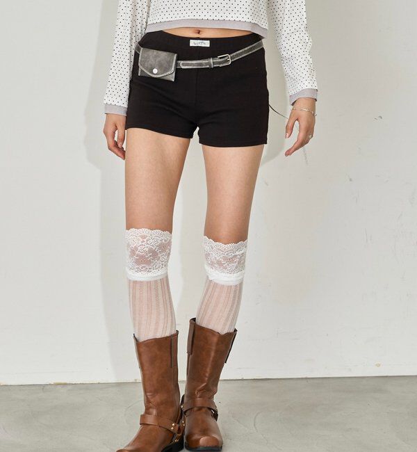  「【SLOPPY/スロッピー】リブショートパンツ」|チノ|