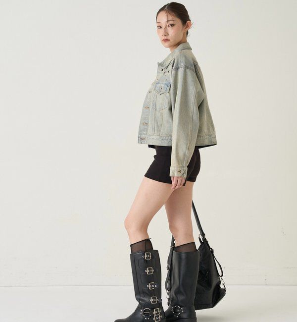  「【UNISEX/ユニセックス】アイレットデニムジャケット」|ブルゾン・スタジャン|