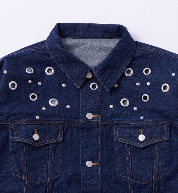  「【UNISEX/ユニセックス】アイレットデニムジャケット」|ブルゾン・スタジャン|