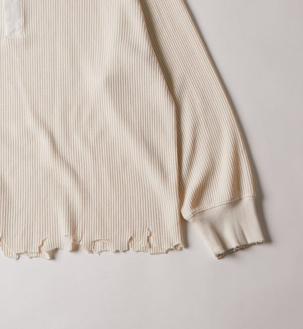  「【FromVintage】ダメージワッフルヘンリーL/STEE」|Tシャツ・カットソー|