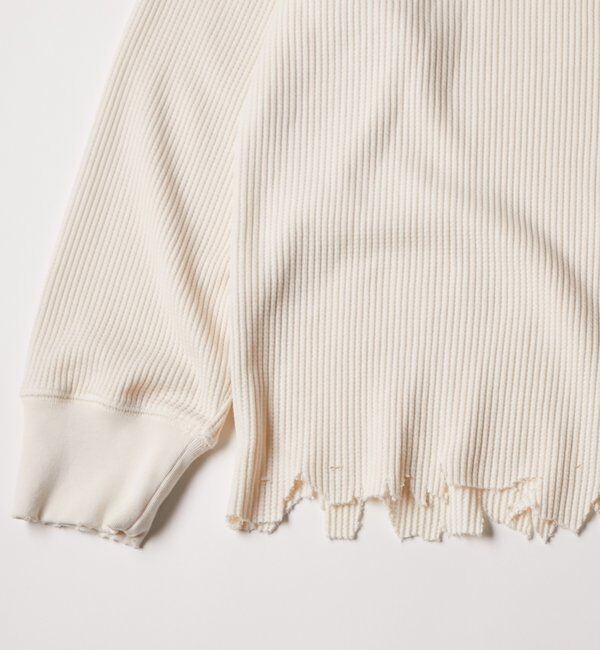  「【FromVintage】ダメージワッフルヘンリーL/STEE」|Tシャツ・カットソー|