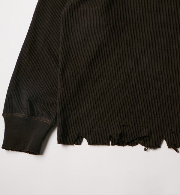  「【FromVintage】ダメージワッフルヘンリーL/STEE」|Tシャツ・カットソー|