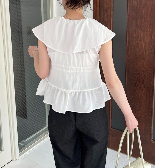  「【新色ピンク】フリルカラーブラウス」|シャツ・ブラウス|