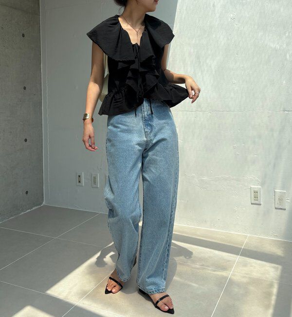  「【新色ピンク】フリルカラーブラウス」|シャツ・ブラウス|