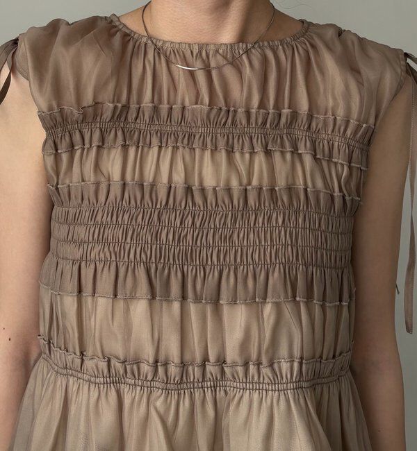  「【褒められトップス/360度スタイルアップ】オーガンジーペプラムブラウス」|シャツ・ブラウス|