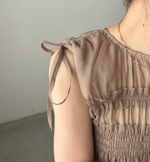  「【褒められトップス/360度スタイルアップ】オーガンジーペプラムブラウス」|シャツ・ブラウス|