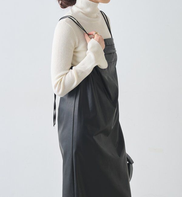  「レザーキャミワンピース」|ワンピース|