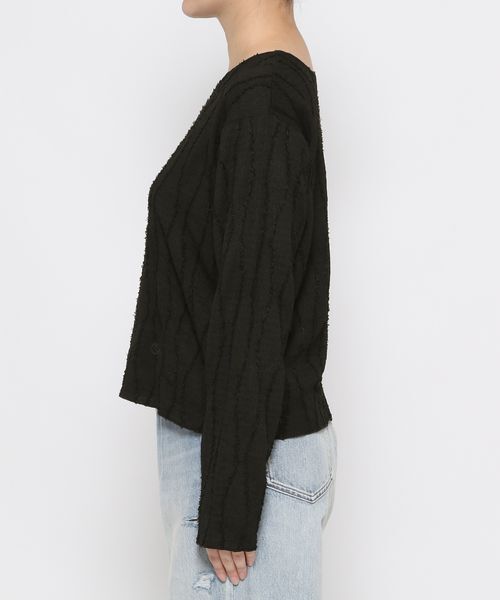 LOWRYS FARM「ジャガードフリンジＬＳ」|Tシャツ・カットソー|