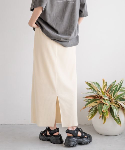 LOWRYS FARM「カットリブタイトスカート」|スカート|
