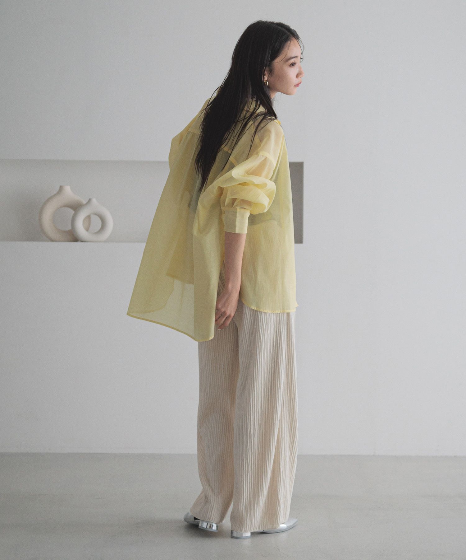 LOWRYS FARM「ジャガードプリーツパンツ」|チノ|