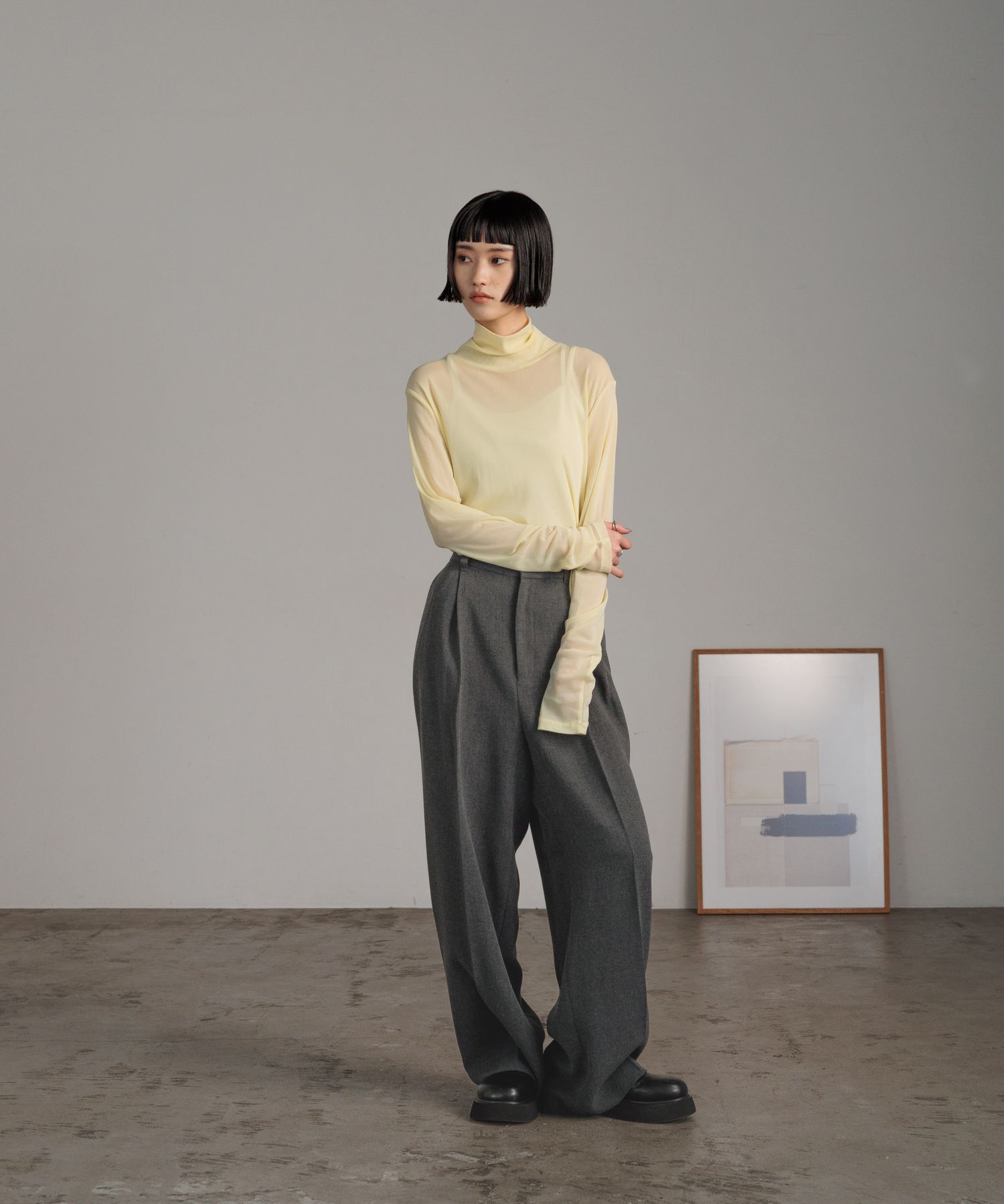 LOWRYS FARM「ＴＲワイドパンツ」|チノ|