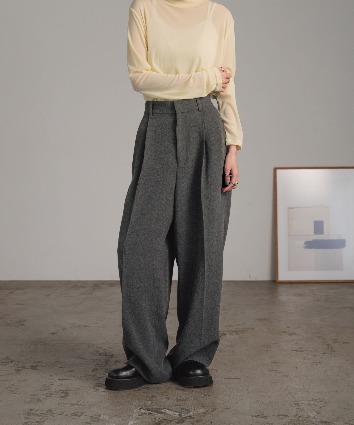 LOWRYS FARM「ＴＲワイドパンツ」|チノ|