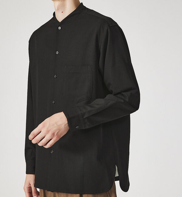 ABAHOUSE「【変形襟】シャンブレーツイル カラーレス シャツ / バンドカラーシャツ / 従」|シャツ・ブラウス|