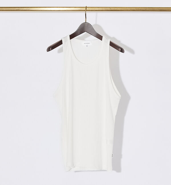 ABAHOUSE「【クルーネック】ストレッチテレコ タンクトップ」|キャミソール|ホワイト