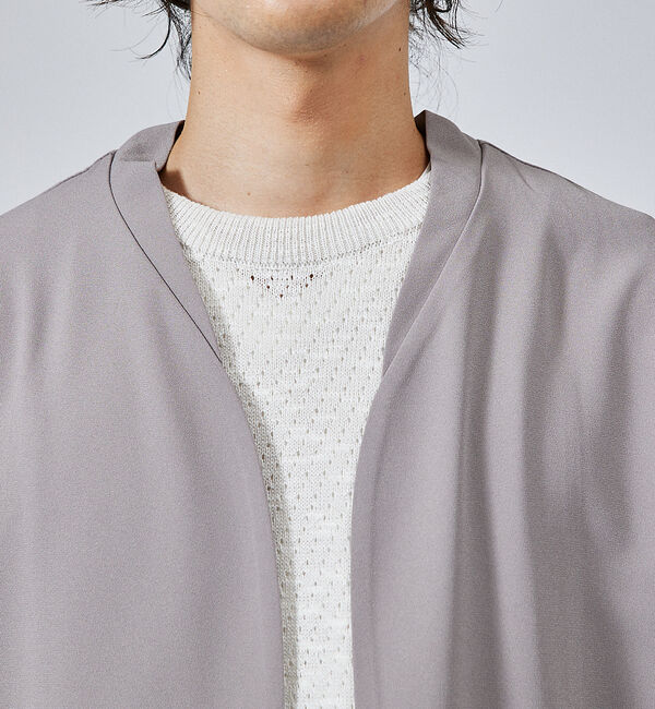 ABAHOUSE「【ノーカラー】ライト ジョーゼット カーディガン / ボタンレスカーディガン」|カーディガン|