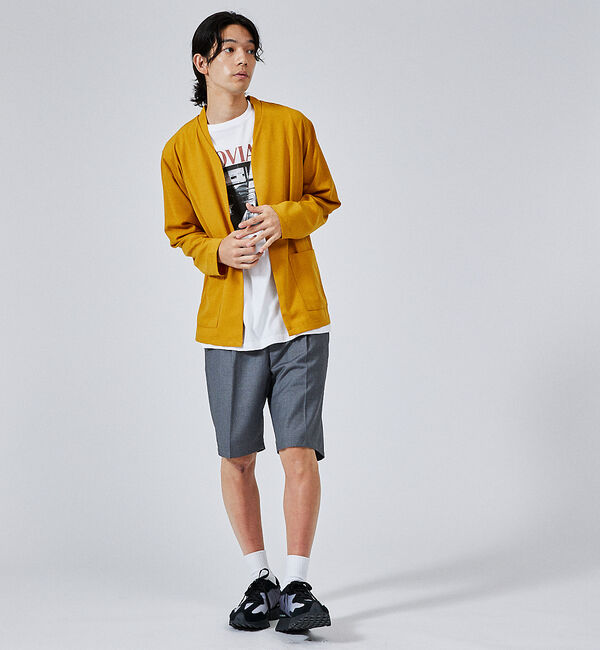 ABAHOUSE「【ノーカラー】ライト ジョーゼット カーディガン / ボタンレスカーディガン」|カーディガン|