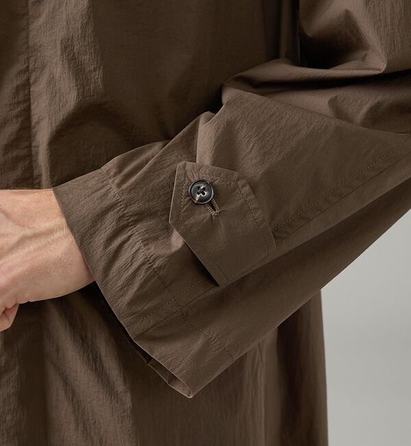 ABAHOUSE「クリスピーナイロン バルカラーコート / オーバーサイズ / 軽量 ストレッチ」|ステンカラーコート|