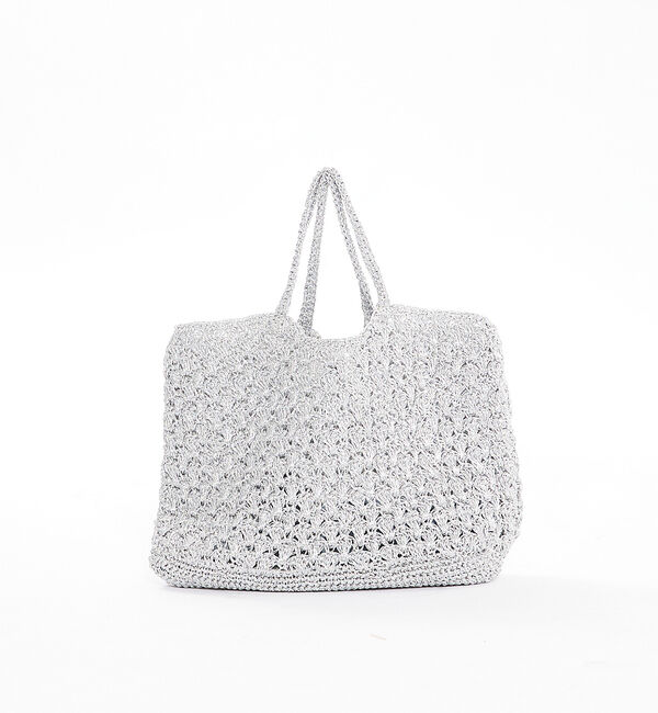 Rouge vif「【Swaraj/スワラージ】マクラメメタリックバッグ / ハンドバッグ / ハン」|ハンドバッグ|シルバー