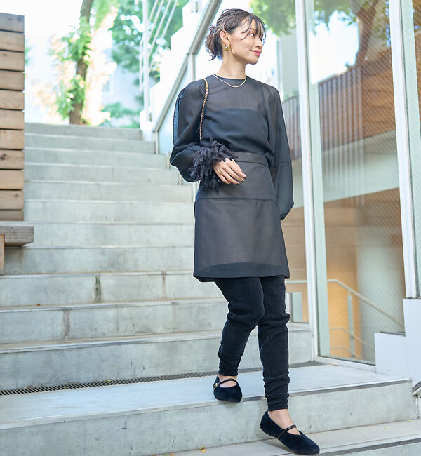 Rouge vif「シアーレイヤードサテンミニスカート」|スカート|