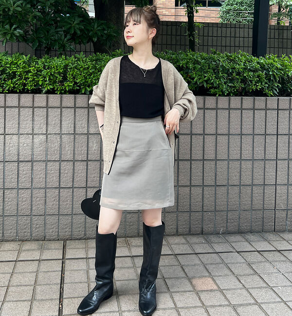 Rouge vif「シアーレイヤードサテンミニスカート」|スカート|