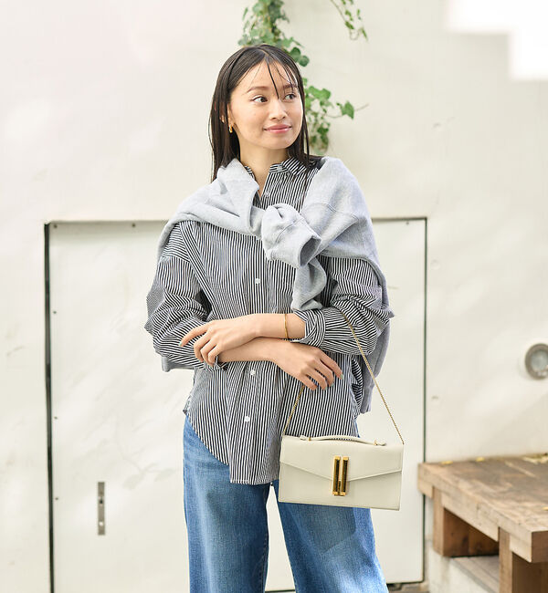 Rouge vif「ストライプタックフォルムシャツ」|シャツ・ブラウス|