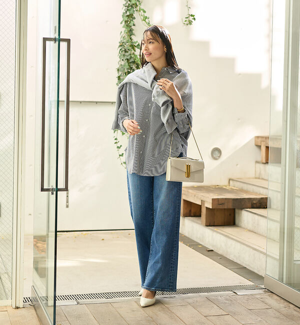 Rouge vif「ストライプタックフォルムシャツ」|シャツ・ブラウス|