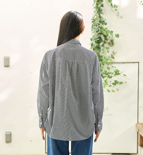 Rouge vif「ストライプタックフォルムシャツ」|シャツ・ブラウス|