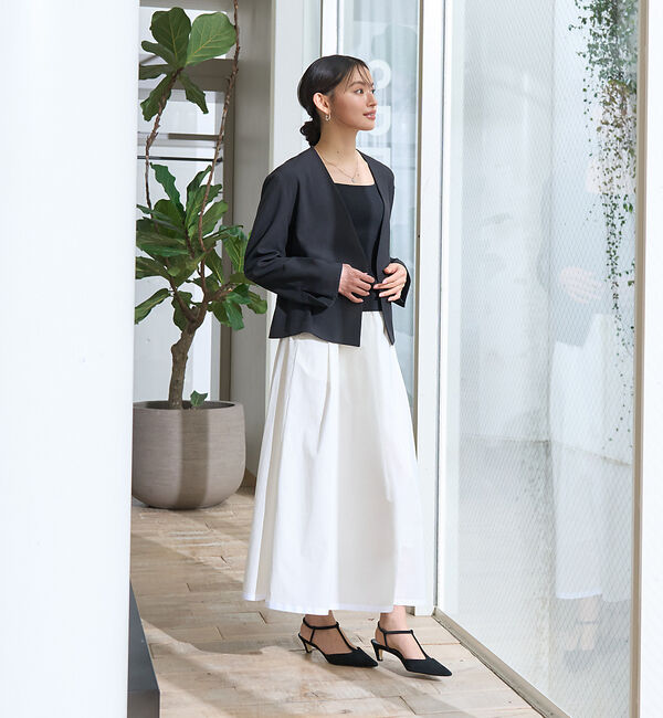 Rouge vif「【セットアップ対応】ベルトノーカラーライトジャケット」|ノーカラージャケット|